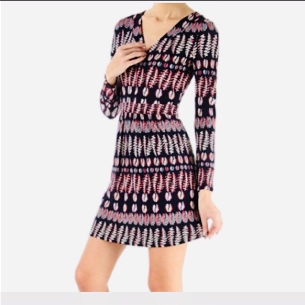 Tory Burch Black and Pink Patterned Dress